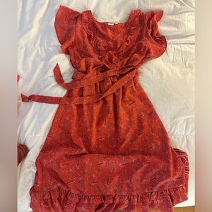 GAP summer midi dress with cap flutter sleeves